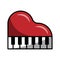 unique love shaped piano logo