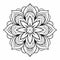 Unique Mandala Flower Coloring Page On White Background