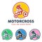Unique Motocross Illustration Logo