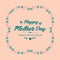 Unique Ornate of leaf and pink flower frame, for happy mother day poster template concept. Vector