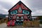 Unique painting houses in Carcross in Yukon, Canada