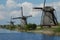 Unique panoramic view on windmills in Kinderdijk, Holland