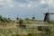 Unique panoramic view on windmills in Kinderdijk, Holland