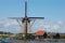 Unique panoramic view on windmills in Kinderdijk, Holland