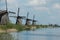 Unique panoramic view on windmills in Kinderdijk, Holland