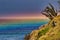 Unique rainbow on the ocean at Honolua Bay on Maui.