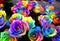 Unique rainbow roses