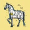 Unique Robotic Horse Illustration With Bold Strokes