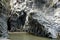 Unique rock column formations of the lava of Etna volcano, in Alcantara, Sicily, Italy