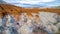 Unique rock formations for a colorful cliff in Southern Utah