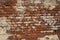 Unique sandstone red brick wall and white paint