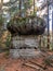 Unique sandstone rock formation in Table Mountain National Park, Poland