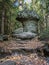 Unique sandstone rock formation in Table Mountain National Park, Poland