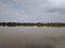 Unique textured sky view and the water of the Kapuas River and the banks of the West Kalimantan River in Indonesia 35