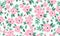 Unique valentine flower decor pattern background, with leaf and flower drawing