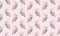 Unique valentine pink flower pattern, with leaf and flower simple drawing
