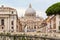 A unique view of St. Peter\'s Basilica in the Vatican