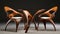 Unique Wooden Dining Chairs And Table With Organic Contours