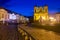 Unirii Square with Roman Catholic Dome at dusk