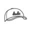 Unisex cap with a visor outline for coloring on white