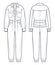 Unisex Dungaree technical fashion Illustration.