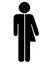 Unisex toilet, loo aka restroom sign. Man, woman figures on white background.