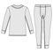 Unisex winter thermal underwear. Blank templates of long sleeve t-shirt and leggings. Isolated sweatshirt and pants