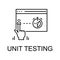 unit testing icon. Element of web development signs with name for mobile concept and web apps. Detailed unit testing icon can be