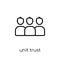 Unit trust icon. Trendy modern flat linear vector Unit trust icon on white background from thin line business collection