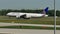 United Airlines plane landing in Frankfurt Airport, FRA