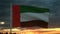 United Arab Emirates 3d flag floating in the wind. 3d illustration