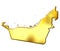 United Arab Emirates 3d Golden Map