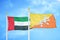 United Arab Emirates and Bhutan two flags