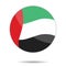 A United Arab Emirates flag. Flat icon. Eps10. Vector illustration. UAE color rounded sticker with