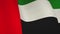 United Arab Emirates flag waving closeup shows democracy and government - seamless animation video