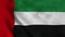 United Arab Emirates flag waving in the wind with high quality texture. 3d rendering