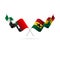 United Arab Emirates and Ghana flags. Vector illustration.