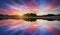 United Arab Emirates mountains view Wadi Al Qor Buraq Dam Sharjah and Ras Al khaimah at Sunrise time with water Reflection and red