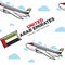 United Arab Emirates traveling seamless pattern airplanes