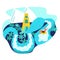 United arab emirates tropical ocean rest place, uae amusement park, cheerful people flat vector illustration, isolated