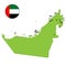 United Arab Emirates Vector Map of major cities of Dubai, Abu Dhabi and all Emirates in the Gulf in the Middle East.