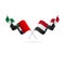 United Arab Emirates and Yemen flags. Vector illustration.