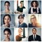 United by a common goal success. Composite portrait of a group of diverse businesspeople.
