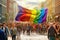 United for Equality: Colorful Procession in Defense of LGBT Rights - Generative AI