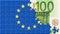 United Europe flag over 100 euro