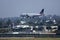 United Express airplane approaching Los Angeles Airport, LAX