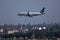 United Express airplane approaching Los Angeles Airport, LAX