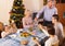 United family at festive table