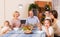 United family at festive table