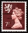 UNITED KINGDOM - CIRCA 1978: A stamp printed in United Kingdom shows Queen Elizabeth II and Royal Arms of Scotland, circa 1978.